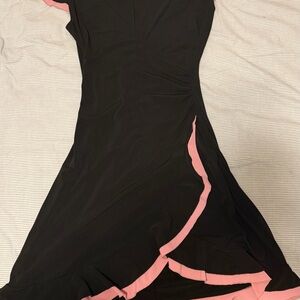 Chic Black and Pink Mini Dress